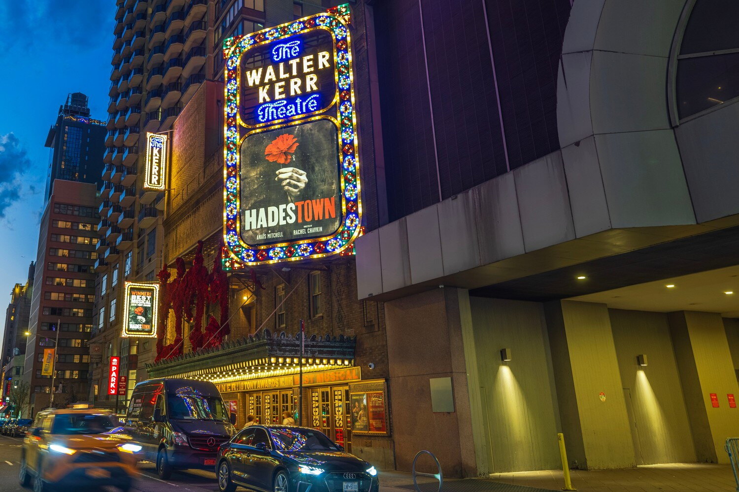 Walter Kerr Theatre Exterior Nighttime - Image by Mulevich